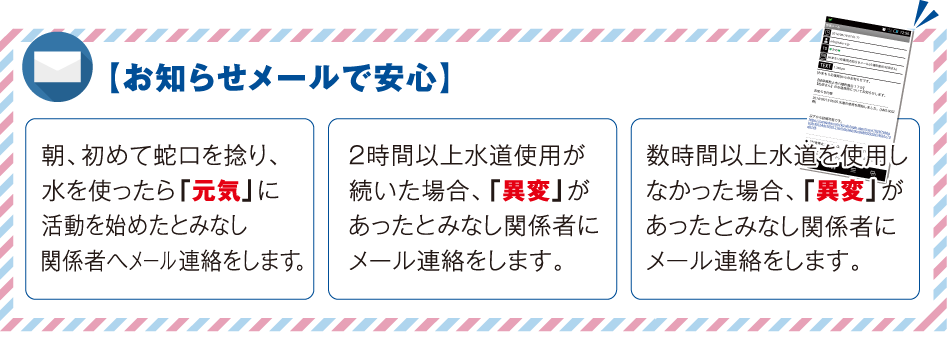 お知らせメールで安心